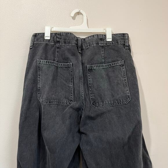 Old Navy High Waisted Baggy Wide Leg Trouser Jeans Black Sz 6 Streetwear Chic - Picture 9 of 9